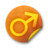 Orange sticker badges 123